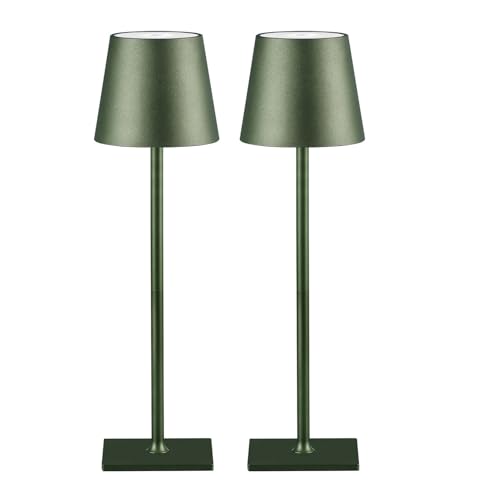 2 Pack Cordless Rechargeable Table Lamp, Battery Operated LED Lamp, Green - color: Green - 2 Pack