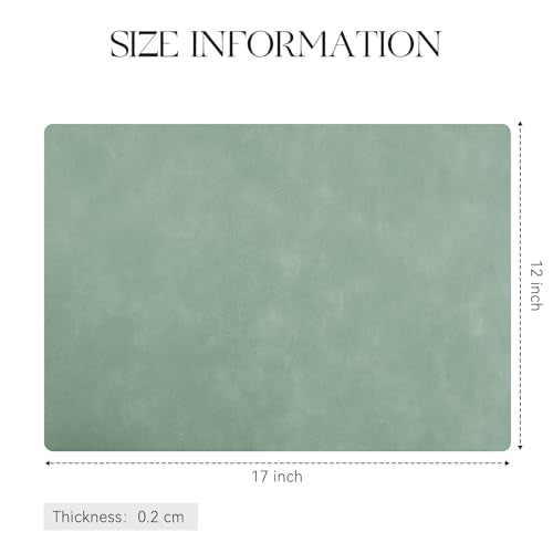 MOSAYT Vinyl Faux Leather Placemats, Set of 6, Green - color: Green