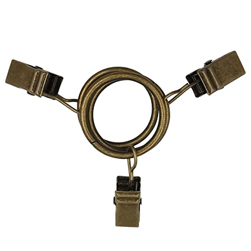 LLPJS Curtain Rings with Clips, 1 inch ID, 100 Pack, Bronze - color: Bronze, size: 1" I D Set of 100