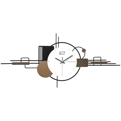 Modern Wall Clock for Living Room,Large Decorative Wall Clock,Creative Silent Clock Battery Operated Metal Wall Art for Entryway/Bedroom/Office/Dinning Room/Kitchen Decor 35''Lx16''W