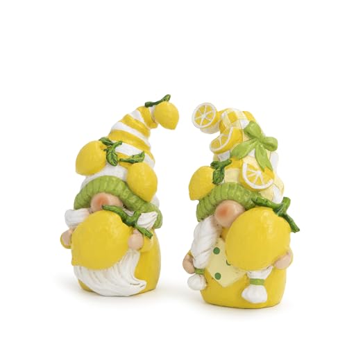 Hodao Lemon Gnome Figurines, Lemon Decor for Kitchen, Summer Home Decor 2PC - color: Yellow-2