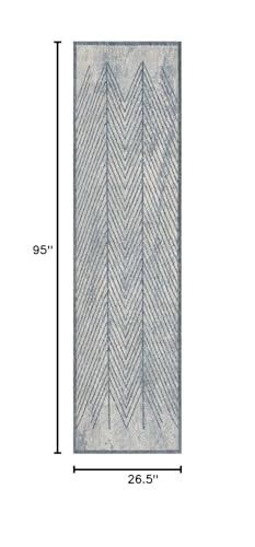 LUXE WEAVERS Blue 2x8 Geometric Area Rug - color: Blue, size: 2' x 8' (Runner)