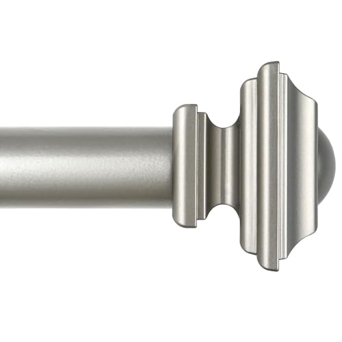 KAMANINA Square Finials for Curtain Rods 1 and 7/8 Inch, Set of 2, Silver - color: Antique Silver