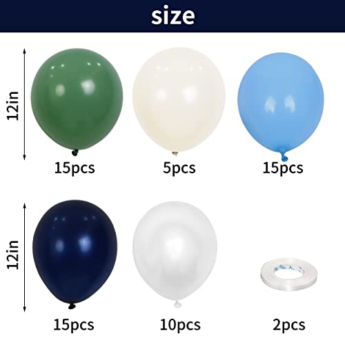 Balloons Green and Navy Blue, 60Pcs 12 Inch Latex Balloons - color: Blue Green