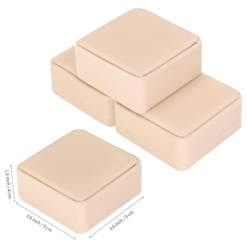 KUKUVR 4 Pcs Velvet Bracelet Gift Box, Jewelry Storage Holder Case for Bangle Anklet beaded bracelet Birthday Anniversary, Gift for Women (Apricot) - color: Apricot
