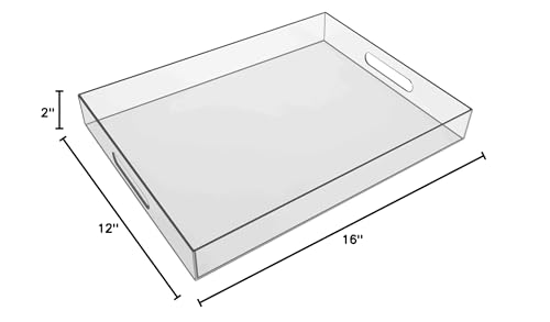 Sooyee Clear Acrylic Serving Tray, 16" x 12" - color: Clear