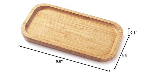 Bamboo Vanity Tray, Bathroom Counter Tray, Toilet Tank Top Tray for Organizing and Decor Display, 9.8 x 5.5 x 0.8 inch - size: 9.8" x 5.5" x 0.8"