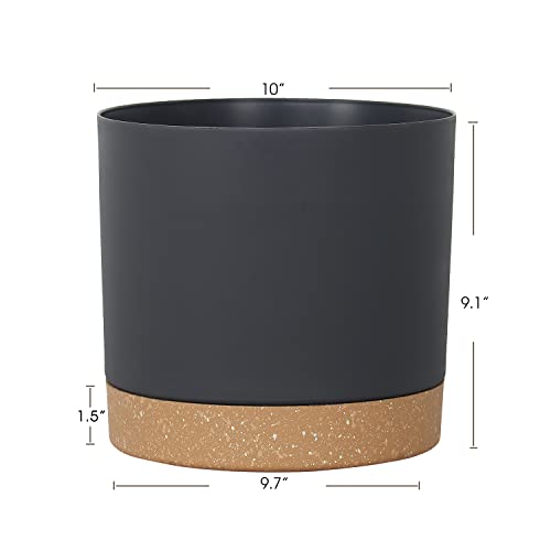 kubvici Plant Pots for Indoor Plants, 2 Pack 10 Inch Plant Pot(10" Black) - color: Black, size: 10 inch