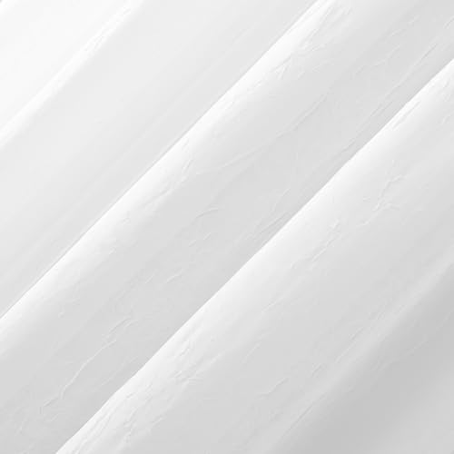 No. 918 Erica Crushed Sheer Voile Rod Pocket Curtain Panel, 51" x 108", White - color: White, size: 51"W x 108"L (Pack of 1)