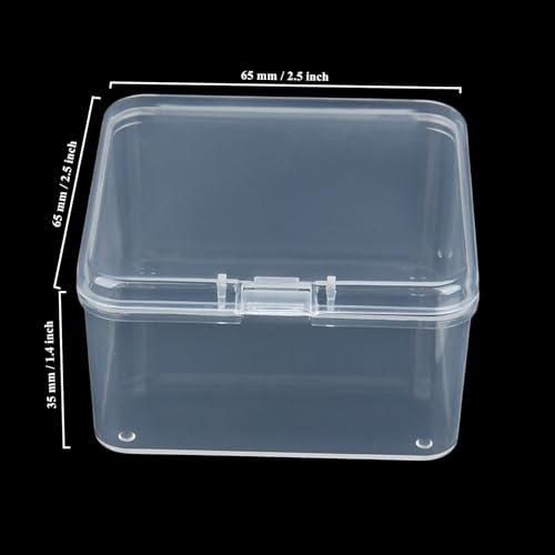 LJY 60 Clear Square Plastic Boxes, 2.5 x 2.5 x 1.4 in for Coins - color: Transparent, size: Single Size (2.5 x 2.5 x 1.4 inch)