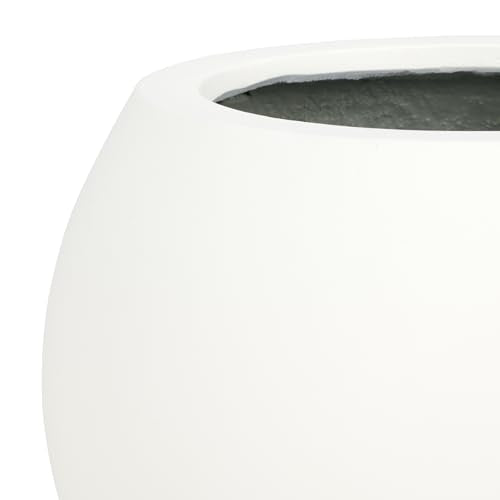 SAFAVIEH Outdoor Kenslia Concrete Planter Pot, 15.7" White PAT1518C - color: White
