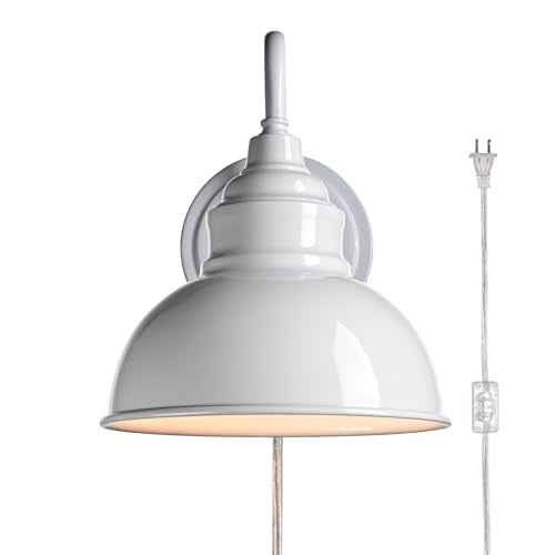Mini Gooseneck Wall Sconce, 2-Way Mount with Switch, Bright White - color: White
