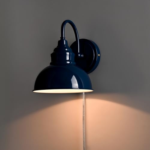 Mini Gooseneck Wall Sconce, 2-Way Mount with Switch, Blue - color: Blue