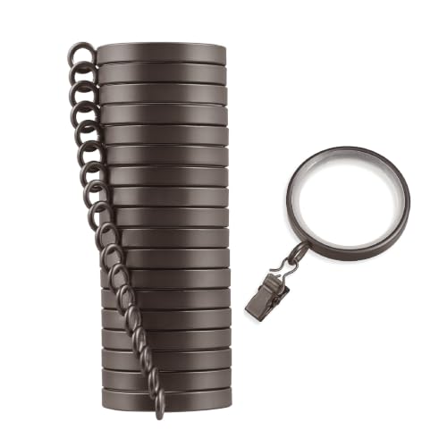 Cambria Designer 2" Matte Brown Quiet Glide Curtain Rings 18 Pack - color: Matte Brown, size: Large 2 in