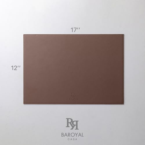 Baroyal Faux Leather Placemats Set of 4 Vinyl Washable Wipeable Table Mats for Kitchen Dining Table Heat Resistant Waterproof Modern Indoor/Outdoor Placemats Non-Slip Easy Clean Place Mats (Chocolat) - color: B-chocolat
