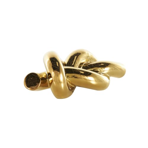 Deco 79 Ceramic Knot Sculpture, Sculpture 12" x 5" x 4", Gold - color: Gold, size: 12" x 5" x 4"