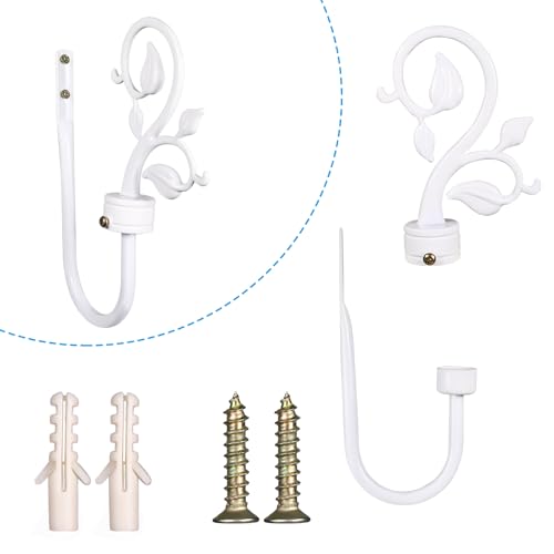 SUQ I OME Leaf Shaped Curtain Holdbacks, White - color: White