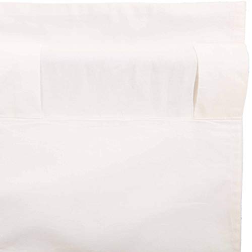 Simple Life Flax Antique White Farmhouse 16"x72" Valance Rod Pocket Cotton Linen Blend Solid Color Hanging Loops Kitchen Window Curtains - color: Light Creme, size: 16"W x 72"L (Pack of 1)