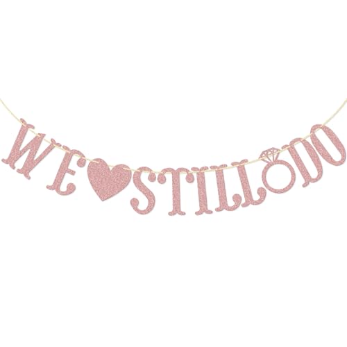 Qttier We Still Do Banner, Rose Gold Glitter - color: Rose Gold