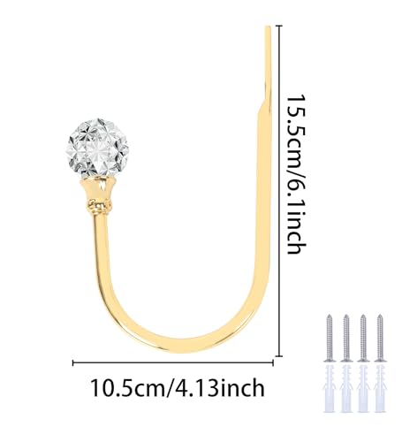 Groleca U Shaped Metal Curtain Holdbacks, Curtain Tiebacks, 2 Pack, Gold - color: Gold