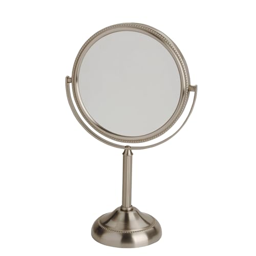 JERDON 6" Tabletop Makeup Mirror - 10X Magnification - Nickel - JP910NB - color: Nickel