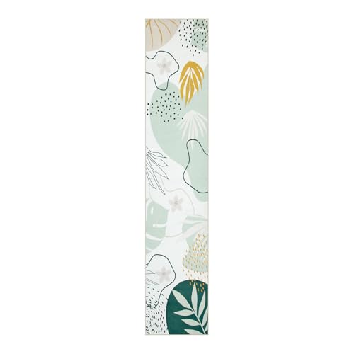 Lahome Green Runner Rugs for Hallway 2x10, Extra Long Washable Non-Slip Kitchen Rug Lightweight Stair Carpet Runner, Boho Botanical Print Soft Entrance Bath Laundry Living Room 2' x 10' - color: Green, size: 2' x 10' Runner
