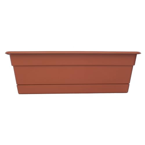 Bloem Dura Cotta 24" Plastic Window Box Planter, Terra Cotta, 3-Pack - color: Terra Cotta, size: 24" (Pack of 3)