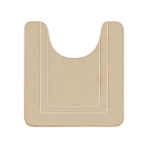 Cupic Cupid Memory Foam Toilet Rug 24"×20", U-Shaped Bath Mat, Beige - color: Deep Khaki, size: 1'8" x 2' (24" x 20"(U-Shape))