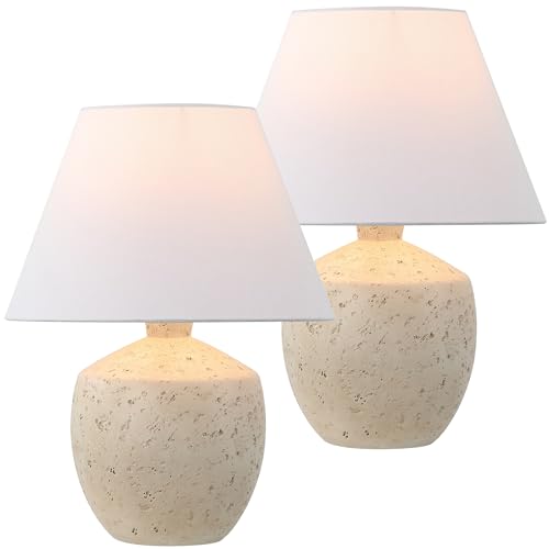 JONATHAN Y Myron 18" Concrete Effect Table Lamp, Cream, Set of 2 - color: Cream