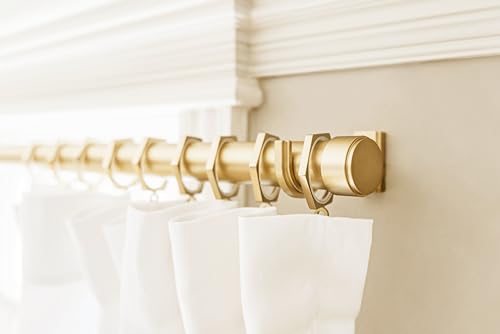 BlastHome® Luxury Fixed Length Curtain Rod, 4 ft, Brushed Gold - color: Brushed Gold, size: 4 foot, style: Single Rod
