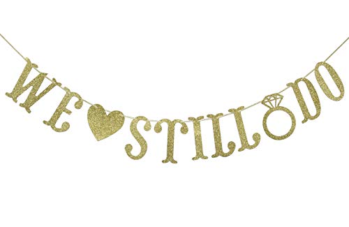 Qttier We Still Do Banner, Gold Glitter - color: Gold