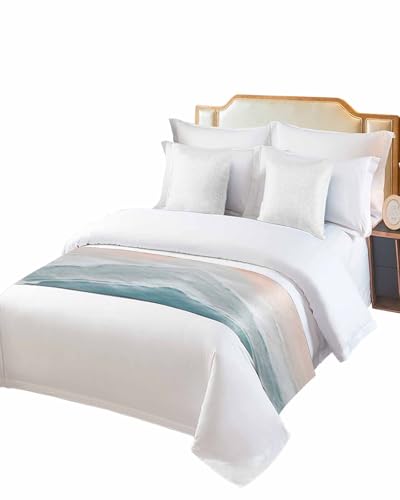 DecorLovee Summer Beach Bed Runners for King Size Bed, Ocean Coastal Bed Throws for Foot of Bed, Seaside Nautical Bed Runner - color: Beach, size: 94"x20" for King Bed