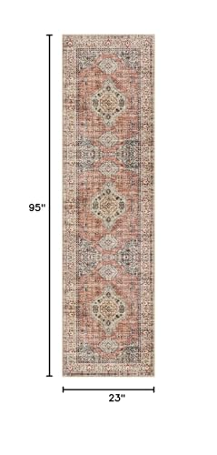 Lahome Oriental Kitchen Runner Rug Non Slip, 2x8 Runners for Hallways - color: Terracotta, size: 2' x 8' (Runner)