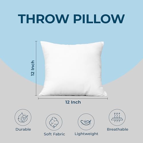 Utopia Bedding Throw Pillows, Decorative 12x12 Pillow Inserts, Set of 4 - size: 12x12 Inch