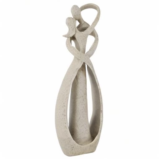 Trycooling Kissing Lovers Statue Abstract Sculpture, Sandstone, Small - color: Sandstone, size: Small