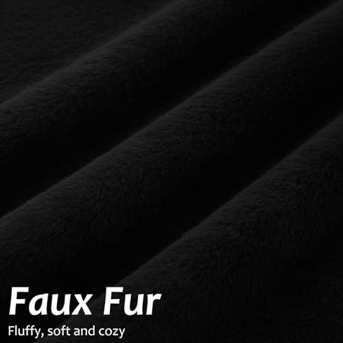 Pallene Faux Fur Decorative Throw Pillow Covers 26x26 Set of 2, Black - color: Black, size: 26" x 26" (Pack of 2)