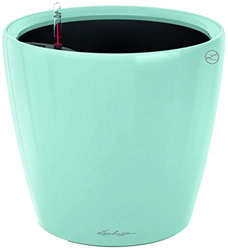 Lechuza Premium Classico 21cm High Gloss Skandinavian Blue Self Watering Traditional Round Planter Pot - color: Skandinavian Blue, size: D21 H20 cm