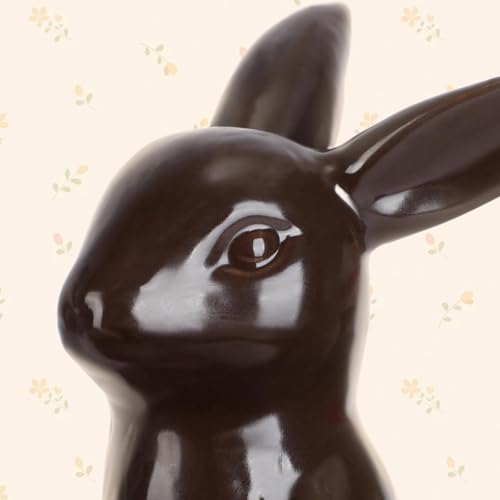 Tuitessine Set of 3 Easter Decorations Chocolate Ceramic Bunny Figurines Spring Home Decor Tiered Tray Desktop Mantle Shelf Table Centerpiece Mantel Display Easter Rabbit Ornaments Ideas