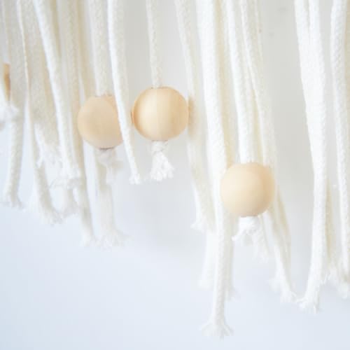 Macrame Wall Hanging Handmade Craftsmanship Woven Wall Art Boho 47" W*39" L - color: Ivory2