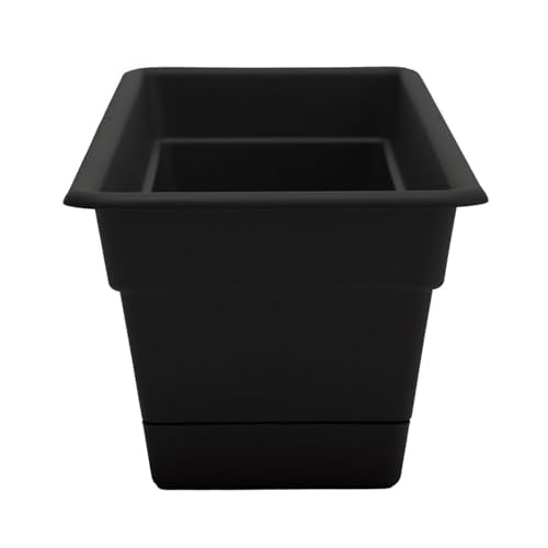 Bloem Dura Cotta 24" Plastic Window Box Planter with Saucer, Black, 3-Pack - color: Black, size: 24" (Pack of 3)