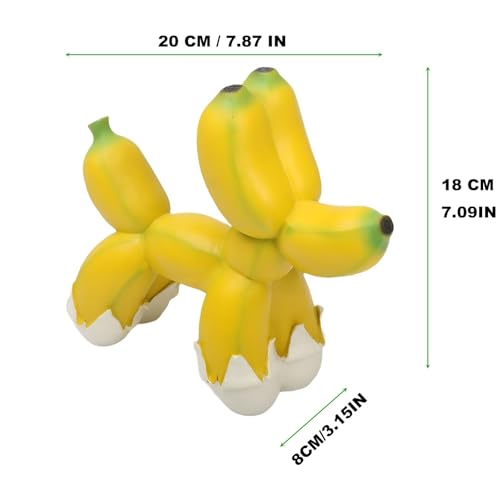 Creative Banana Balloon Dog Resin, Home Decor Statue, Standing Puppy Sculpture, Modern Animal Art Crafts, Creative Collectible Figurine, Tabletop Ornament, Gift for Dog Lover