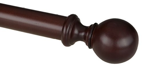 Drapery Curtain Wood Ball Style Finial for 2" Diameter Rod - Espresso - Set of 2 - color: Espresso