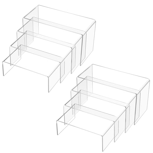 Chuangdi 20 Pcs Acrylic Display Risers, Clear Plastic Product Stand - color: Clear, size: Extra Large Set