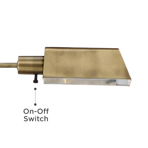 Jenson Adjustable Height Brass Swing Arm Pharmacy 54" Tall Floor Lamp - color: Brass
