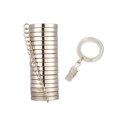 Cambria Designer 1-3/8" Polished Nickel Quiet Glide Curtain Rings 18 Pack - color: Polished Nickel, size: Small 1-3/8 in