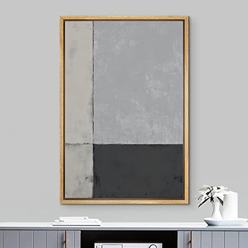 IDEA4WALL Framed Canvas Print Wall Art Mid-Century Pastel Dark Color Blocks Abstract Shapes Illustrations Modern Art Minimal Decorative Relax/Calm for Living Room, Bedroom, Office - 24"x36" Natural - color: A001-2205-m50, size: 36"L x 24"W