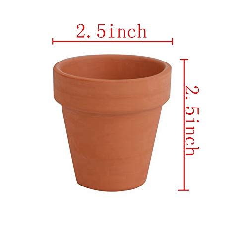 FCFKUK 24pcs Mini Clay Pots, 2.5'' Terracotta Pottery Planters, Cactus Flower Succulents Nursery Pots, with Drainage Hole, for Indoor/Outdoor - color: Red