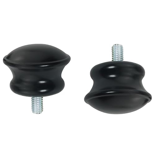 6PCS Curtain Rod Decorative End Caps - Round, 5/8 Inch Diameter, M5 Thread, Roman Double Rod, Small Mushroom Shaped Replacement Mini Head Cap