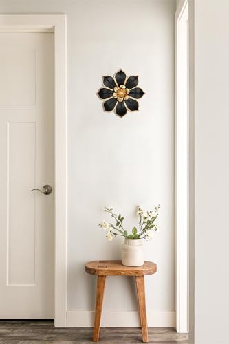 Villa Como 10" Green and Gold Metal Flowers Wall Art Decor Wall Accent 1PC - color: # 1 Black and White