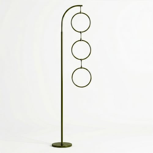 Brightech 3 Ring Lamp - 74" Dimmable LED Floor Lamp with 3 Hanging Light Rings, Modern Arc Standing Tree Lamp for Living Room, Bedroom and Office, 30W Warm White LED - Olive Green - color: Green